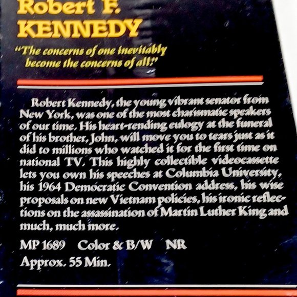 Speeches of John F Kennedy and Robert F Kennedy 2 VHS Tapes New Sealed Vtg 1990 - Picture 4 of 7